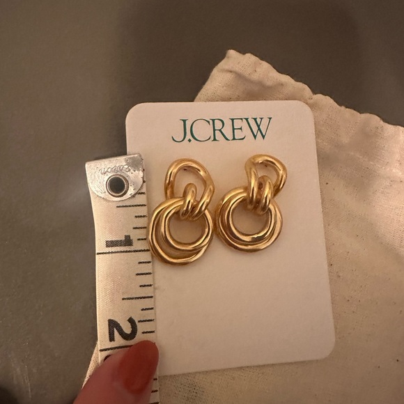 J. Crew Gold Interlocking Circle Earrings - Picture 2 of 5